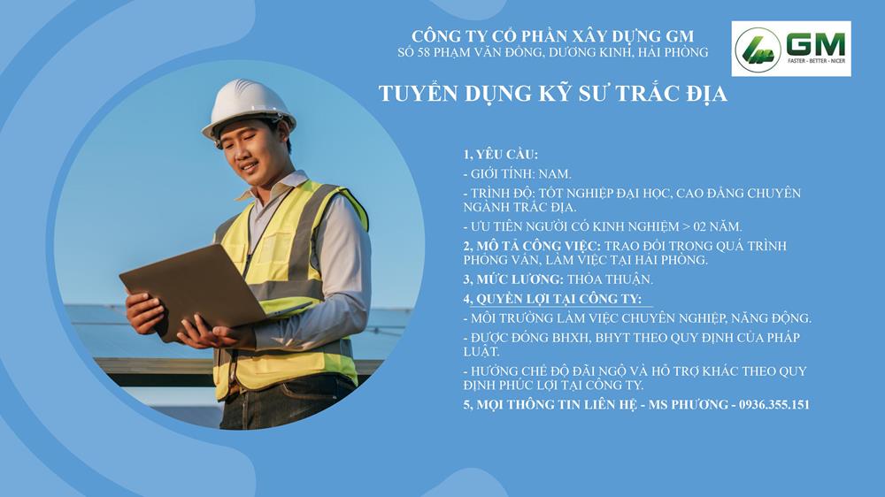 TUYỂN DỤNG VỊ TRÍ KỸ SƯ TRẮC ĐỊA