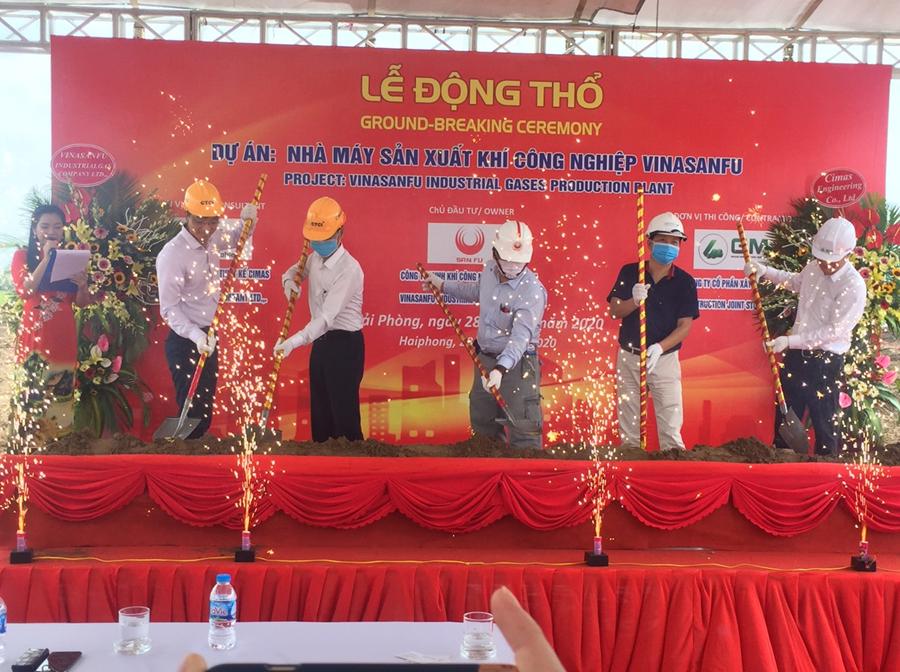 Lễ khởi công Dự án Nhà máy sản xuất khí công nghiệp Vinasanfu