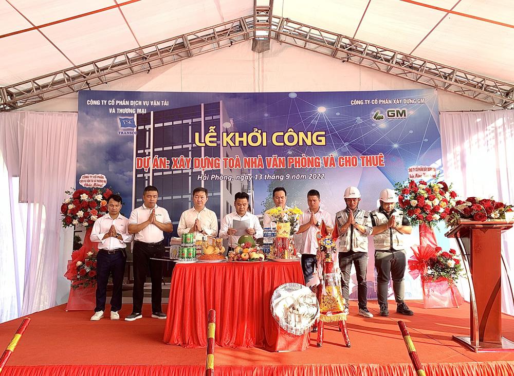 LỄ KHỞI CÔNG TOÀ NHÀ VĂN PHÒNG VÀ CHO THUÊ CTCP DỊCH VỤ VẬN TẢI VÀ THƯƠNG MẠI