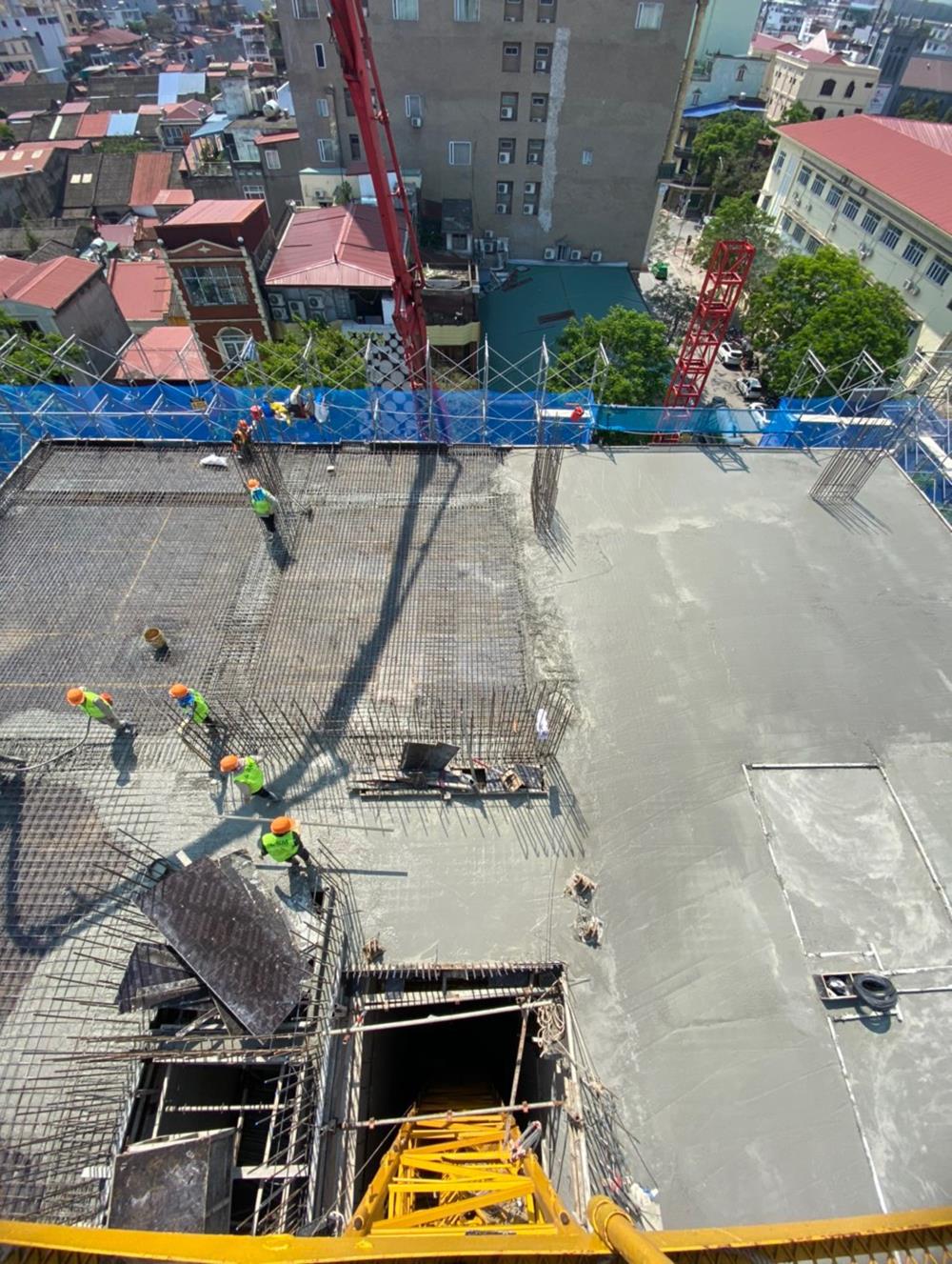 TIẾN ĐỘ ĐỔ BÊ TÔNG TẦNG 6 - CÔNG TRÌNH BỆNH VIỆN PHỤ SẢN HẢI PHÒNG